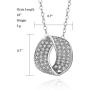 FANCIME Rose/White Gold Plated Cubic Zirconia Necklace Halo Simulated Diamond/Created Blue Sapphire Elegant Jewelry for Women Girls Mother