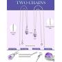 HXZZ Fine Jewelry Natural Gemstone Gifts for Women Sterling Silver Swiss Blue Topaz Amethyst Citrine Pendant Necklace