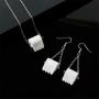 SMALLLOVE Funny Toilet Roll Paper Necklace and Earrings Set for Women Girls Adorable Handmade PU Leather Wire Dangle Drop Statement Hook Earrings