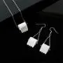 SMALLLOVE Funny Toilet Roll Paper Necklace and Earrings Set for Women Girls Adorable Handmade PU Leather Wire Dangle Drop Statement Hook Earrings