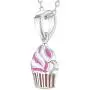 925 Sterling Silver Pink Cupcake Jewelry Set Necklace Earrings Girls 16'' 925 Sterling Silver Pink Cupcake Jewelry Set Necklace Earrings Girls 16''