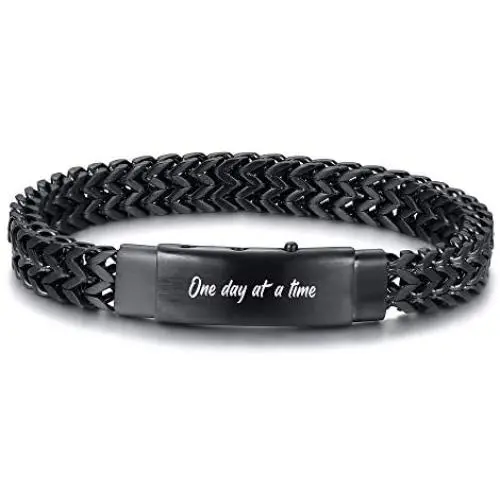 VNOX Personalized Custom Encouraging Messages Quote Link Bracelet Inspirational for Men Boys Adjustable 8-8.6 Inches Metal Double Franco Cuff Wristband VNOX Personalized Custom Encouraging Messages Quote Link Bracelet Inspirational for Men Boys Adjustable 8-8.6 Inches Metal Double Franco Cuff Wristband