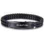 VNOX Personalized Custom Encouraging Messages Quote Link Bracelet Inspirational for Men Boys Adjustable 8-8.6 Inches Metal Double Franco Cuff Wristband