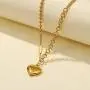 NEULRY Modern Heart Shaped Necklace Paperclip Link Chain 18K Gold Plated Handmade for Women and Girl Gifts