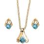 Palm Beach Jewelry Gold Tone Round Simulated Birthstone Solitaire Necklace and Earring Set (15mm), 18 inches