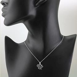 925 Sterling Silver Open Squirrel Pendent Necklace, 18''