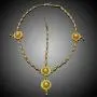 Yulaili Womens Ethiopian Necklace Eritrean Wedding Costume Gold Bridal African Traditional Jewellery Hairpin Forehead Hair Pieces