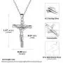 Nofade Silver Men Women Sterling Silver Jesus Christ Crucifix Cross Pendant Necklace with 18 Inches Sterling Silver Chain, Customizable (with Gift Box)