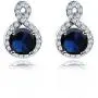 Crystalline Azuria Round Blue Simulated Sapphire Zirconia Crystals Set Pendant Necklace 18'' Earrings 18 ct White Gold Plated Crystalline Azuria Round Blue Simulated Sapphire Zirconia Crystals Set Pendant Necklace 18'' Earrings 18 ct White Gold Plated