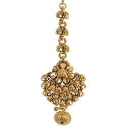 MUCH-MORE Sleek Design Gold Plated Maang Tikka for Girls & Kids & Women (MT-2228)