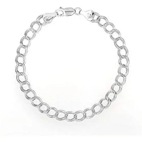 PORI JEWELERS 925 Sterling Silver Italian Charm Link Chain Bracelet for Men and Women - Multiple PORI JEWELERS 925 Sterling Silver Italian Charm Link Chain Bracelet for Men and Women - Multiple