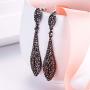 EVER FAITH Womens Austrian Crystal Double Waterdrop Pierced Dangle Earrings