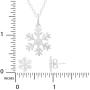 Disney Frozen Jewelry Sterling Silver Snowflake Pendant Necklace and Stud Earring Set, 18” Chain for Women