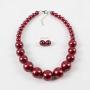 HaHaGirl Faux Pearl Strands Costume Jewelry for Women Include Necklace and Earrings Set