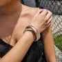Caratina 14k Gold and Rose Gold Plated double omega ring intertwined stackable joy bracelet for women Caratina 14k Gold and Rose Gold Plated double omega ring intertwined stackable joy bracelet for women