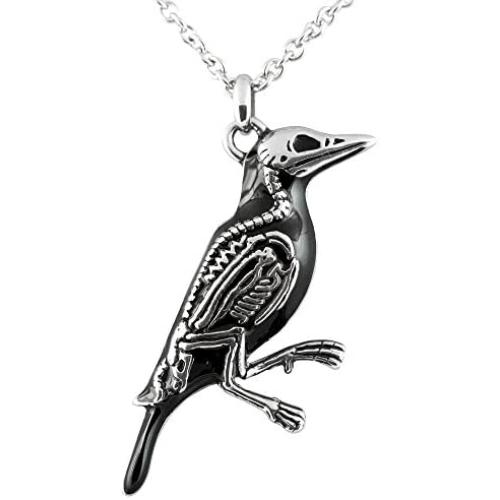 Controse Womens Silver-Toned Stainless Steel Rave N Bones Necklace with Pendant 28''