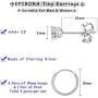 Sterling Silver Stud Earrings Small Cartilage Hoop Earrings for Women Men- 3 Pairs of Hypoallergenic Tiny 3mm Cubic Zirconia Round Ball Earrings & 10mm/12mm Cartilage Earring Hoops