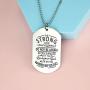 Melix Home Inspirational Gifts Lord Necklace Be Strong and Courageous Dog Tag Necklaces Easter Teen Boys Girls Gift