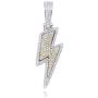 mole Iced Out Bling Lightning Pendant Necklace Full Pave AAA+ Cubic Zirconia Charm Hip Hop Jewelry Gift for Men Women