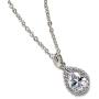 A+O Bridesmaid Jewelry Gift, Teardrop Pear Necklace in Gold, Rose Gold, Silver