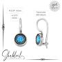 SHABLOOL Earring Sterling Silver 925 With Light Blue Cabochon Opal Gemstone Cradled Jewel Earrings Handmade Jewelry Woman Beautiful Fine Detailing An Essential Gift For Her Birthday Mothers Day