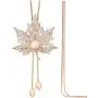 TULIP LY Sweet Crystal Maple Leaf Pendant Necklace Pearl Adjustable Bohemian Style Flower Tassel Long Chain Sweater Necklace TULIP LY Sweet Crystal Maple Leaf Pendant Necklace Pearl Adjustable Bohemian Style Flower Tassel Long Chain Sweater Necklace