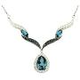 RB Gems Sterling Silver 925 Pendant Necklace Genuine Gemstone Pear 12x8 mm with Rhodium-Plated Finish 18”