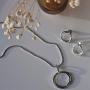 Multi Ring - Cubic Zirconia (CZ) beautiful Pendant Necklace & Earrings Jewelry Set for Women