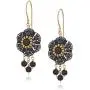 Miguel Ases Womens 3D Dahlia Triple Onyx Wrap Dangle Obsidian Rose Gold Drop Earrings Miguel Ases Womens 3D Dahlia Triple Onyx Wrap Dangle Obsidian Rose Gold Drop Earrings