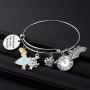BLEOUK Alice in Wonderland Gift Jewelry She Believed She Could So She Did Alice in Wonderland Themed Charms Bracelet