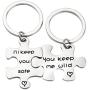 MAOFAED Sister Puzzle Keychain Couple Keychain Set You Keep Me Wild Ill Keep You Safe Keychain Set of 2