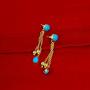 Orchid Jewelry 9 Ct Blue Turquoise Brass Dangle Earrings Birthday Gifts For Women