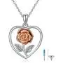 Sterling Silver Heart Urn Necklace for Ashes Cremation Keepsake Pendant Necklace for Women