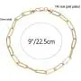 14K Gold Filled Paperclip Chain Anklet for Women and Teen Girls, Oval Chain Link Ankle Bracelet 9 10 11 inches, plus size anklet