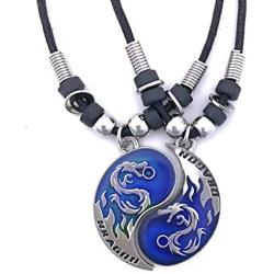 Tapp Collections Dragon Yin Yang 2 Pewter Pendant Necklaces Set