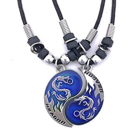 Tapp Collections Dragon Yin Yang 2 Pewter Pendant Necklaces Set