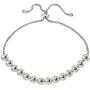 Hoops & Loops Sterling Silver 6mm Bead Adjustable Bracelet