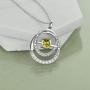 TOUPOP Always My Sister Forever My Friend Necklace s925 Sterling Silver Double Circle Birthstone Pendant Necklace Jewelry Gifts Necklaces for Sister,Sister Gifts from Sister