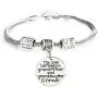 Luvalti Family Pendant Bracelet -''The Love Between a Grandfather and Granddaughter is Forever'', Stainless Steel, Charm, Best Family Personalized Memorial Gift Jewelry, Adjustable, for Men and Women