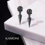KAMONI Black Skull Dangle Earrings with Awl Sterling Silver Drop Earrings Jewelry Gift for Girls Women Men