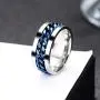 MMTTAO Mens Spinner Fidget Rings Chain Rotation Ring for Men 8MM Stainless Steel Intertwine Rings Motorcycle Biker Bicycle Chain Ring Cool Punk Rock Bands Male Boys Jewelry Gifts for His US Size 6-15