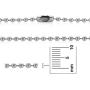 The Bling Factory 2.4mm High-Polished Stainless Steel Ball Military Necklace