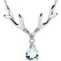ByLove Jewelry Sterling Silver Natural Gemstone Pendant Reindeer Pendant Necklace 18''