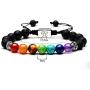 Zuo Bao 7 Chakra Natural Stone Yoga Bracelet 8mm Nature Stone Braided Rope Healing Yoga Bead Rope Necklace