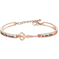 TIIMG Hairstylist Gift Hairdresser Bracelet She Believed She Could So She Did Hairdresser Jewelry Scissors Bracelet for Hairdresser