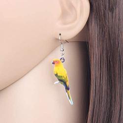 WEVENI Acrylic Australian Parrot Earrings Red Bird Dangle Drop Jewelry For Women Girls Nice Gift