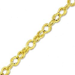 10K Solid Yellow Gold 4.0MM Corda/Open Rope Link Chain Necklace- Made in Italy