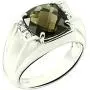 RB Gems Sterling Silver 925 Statement Ring Genuine Gemstone Cushion 10 mm with Rhodium-Plated Finish
