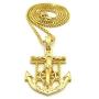 Shiny Jewelers USA Mens Jesus Anchor Cross Hip Hip Jewelry Pendant 24'' Box Rope Cuban Chain Necklace