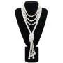 Art Deco Fashion Faux Pearls Necklace 1920s Pearls Necklace Gatsby Accessories Vintage Costume Jewelry Cream Long Necklace for Women